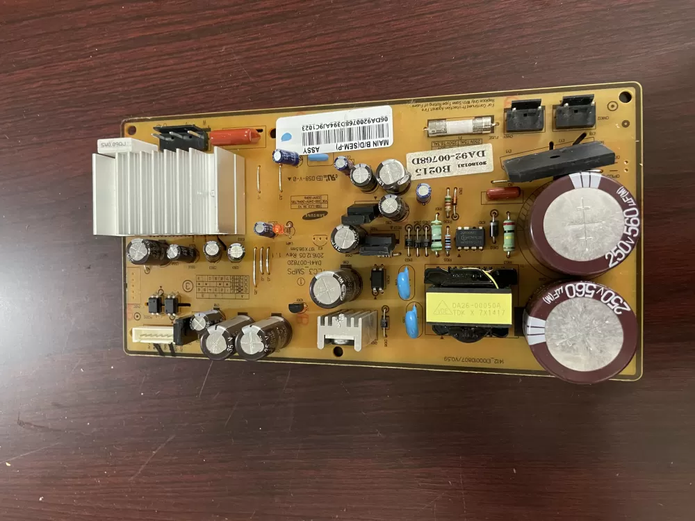 Samsung DA92-00768D Refrigerator Control Board Inverter