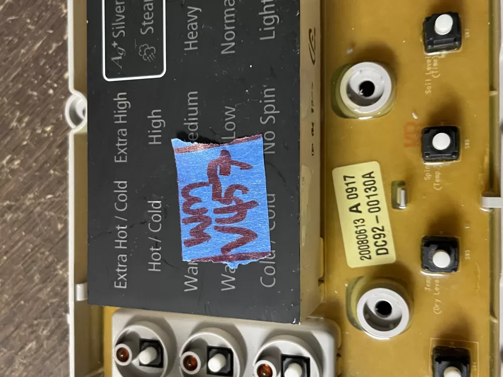 Samsung DC92-00130A DC92-00125A Washer UI Control Board AZ50454 | Wmv457