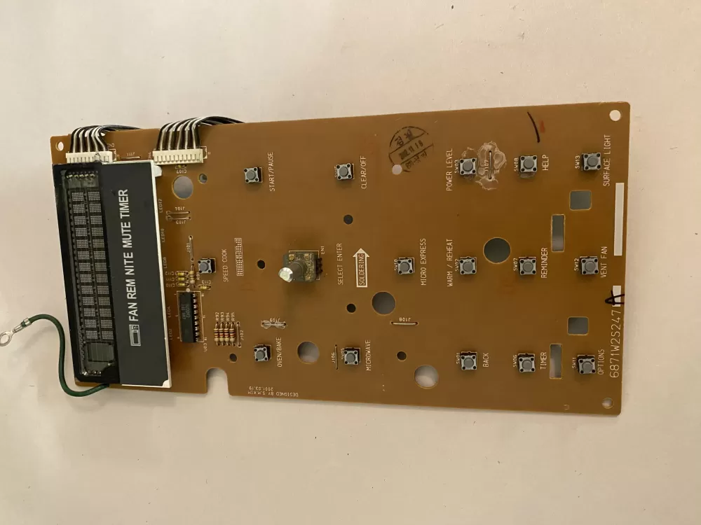 GE 6871W2S247A 6870W2A247A Microwave Control Board AZ111145 | BK522