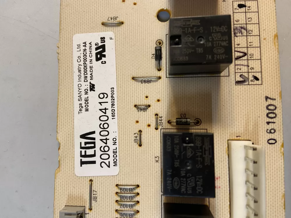 GE 165D7802P003 Dishwasher Control Board AZ104278 | BG1745