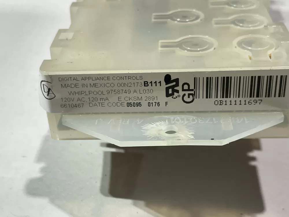 Whirlpool Gas Oven Control Board - Part # 9758749 6610467 AZ142312 | Wm2393