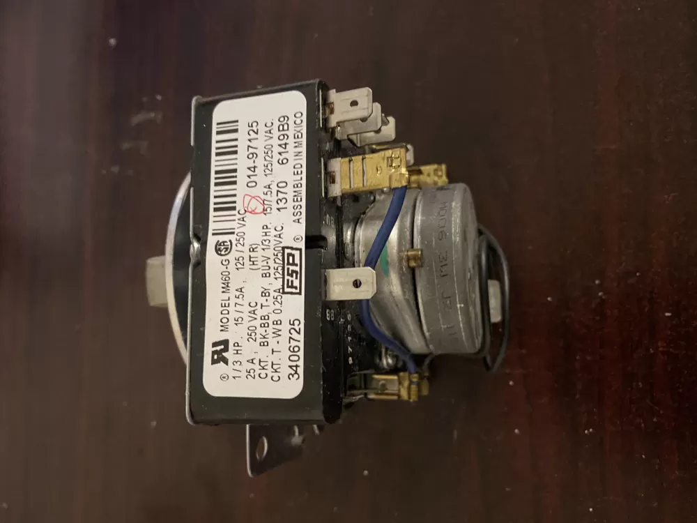 Whirlpool  Maytag  Amana  Crosley WP3406725  AP6008573  3406725  529121  PS11741713 Dryer Timer