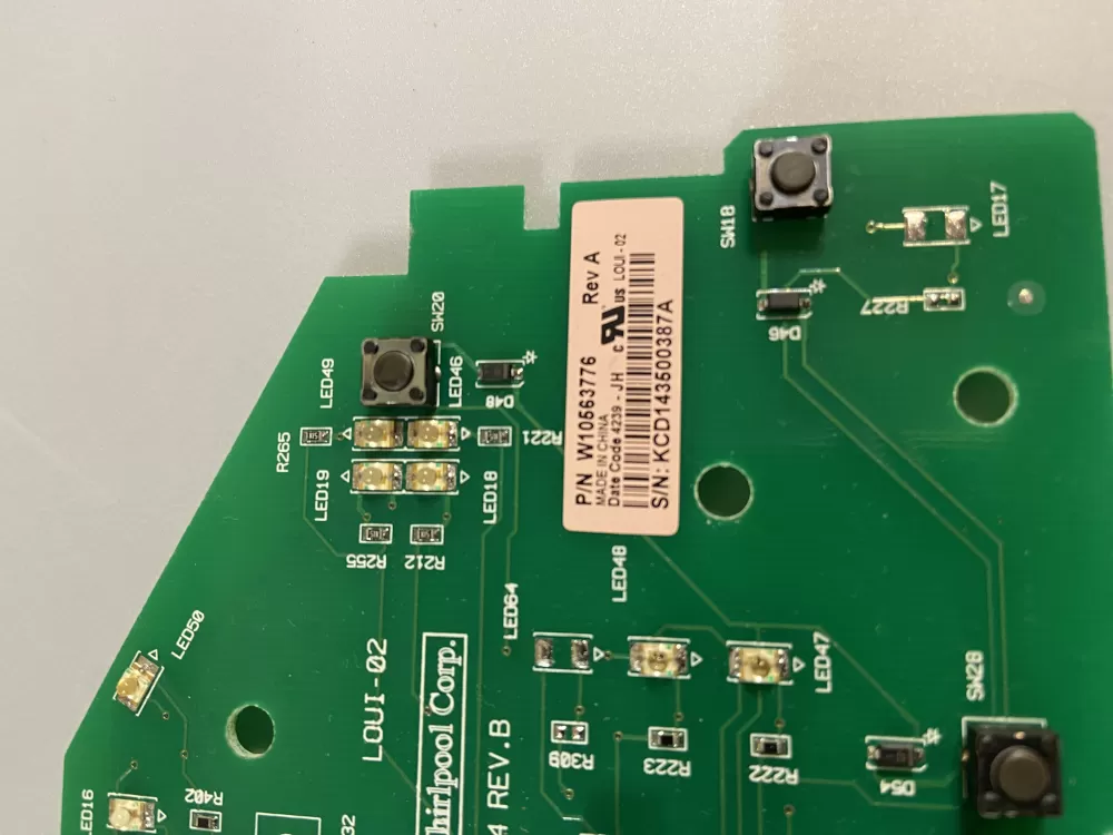 Whirlpool W10563776 Washer Control Board AZ101765 | BG1969
