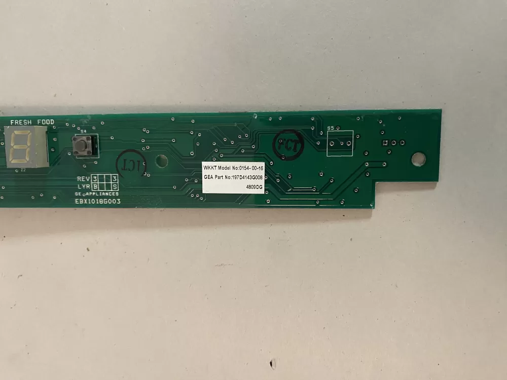 GE 197D4143G008 Wr55x10831 Refrigerator Control Board AZ123657 | BK2251
