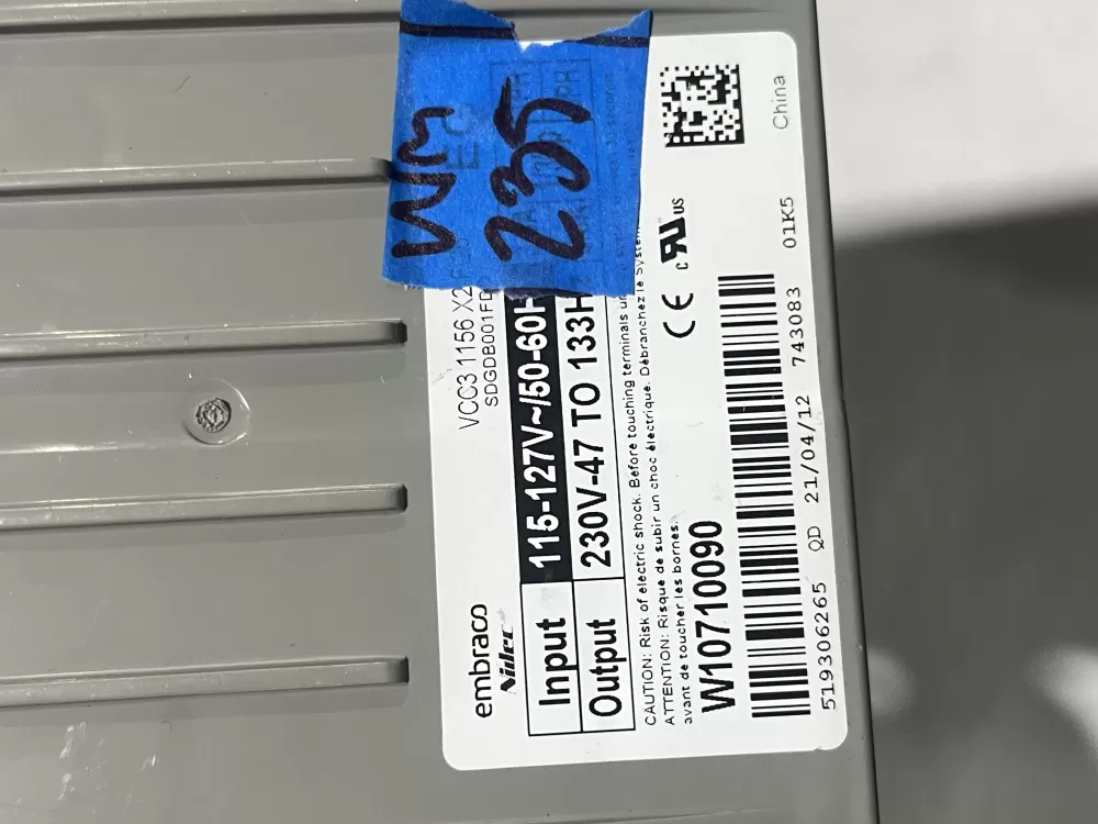 Kenmore W11087200 Refrigerator Control Board Inverter AZ163272 | Wm235