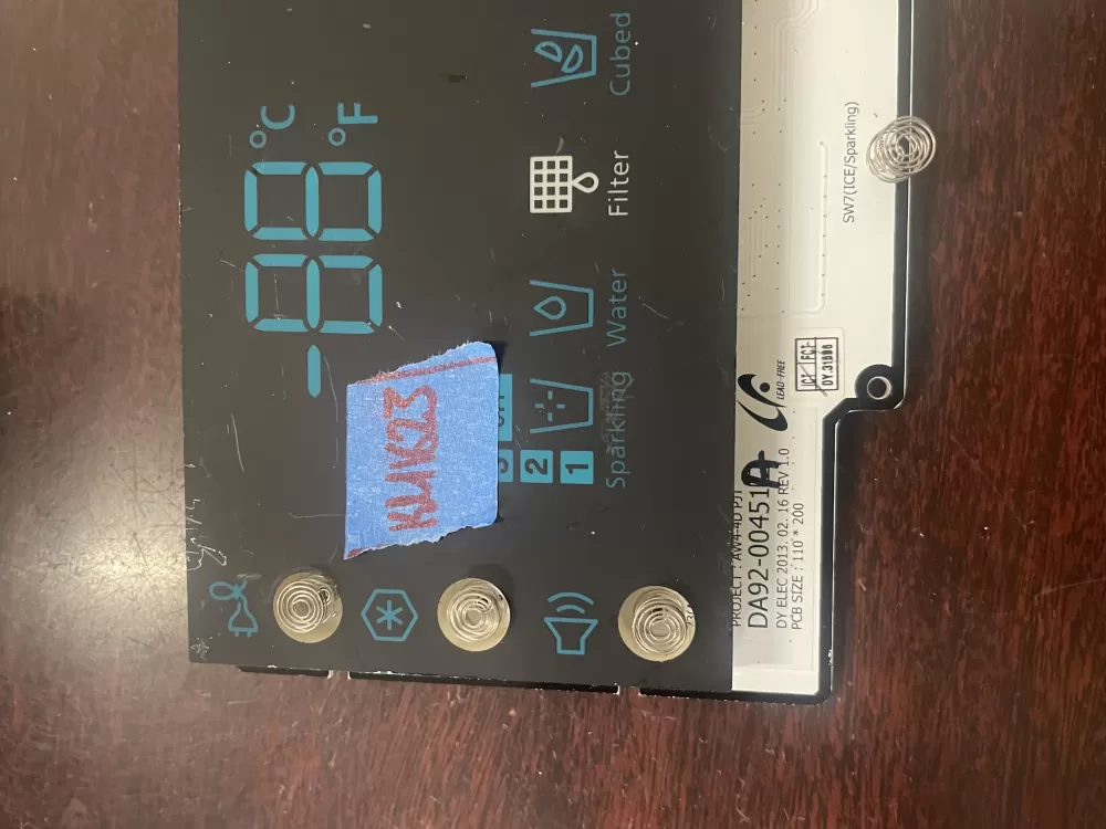 Samsung DA92 00451A Refrigerator Control Board Dispenser AZ47574 | KM1623