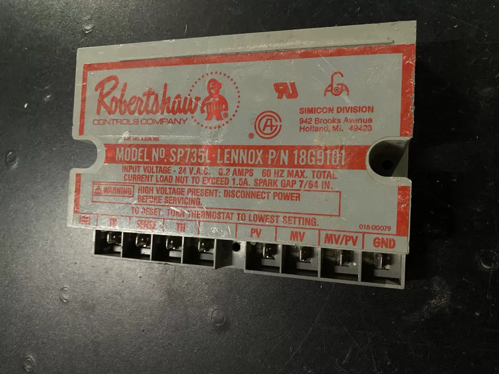 Lennox 18G9101 Furnace Control Board Robertshaw Ignition Module
