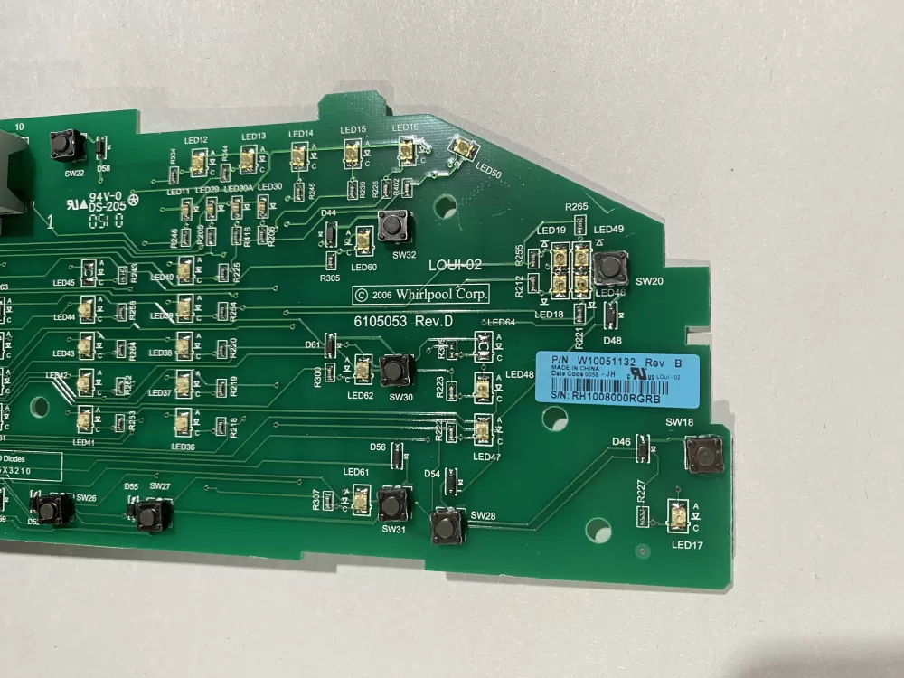 Whirlpool W10051132 W10051134 WPW10051132 Washer Control Board AZ131505 | BK2253