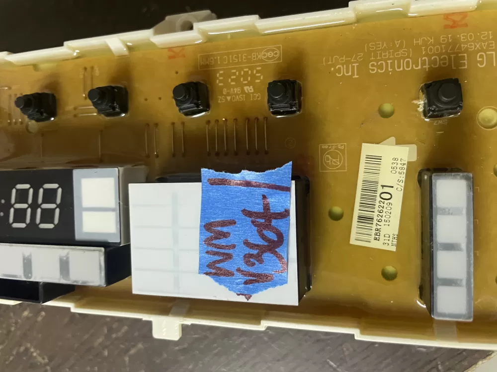 LG EBR76262201 EBR75446006 Washer Control Board AZ44992 | WMV115