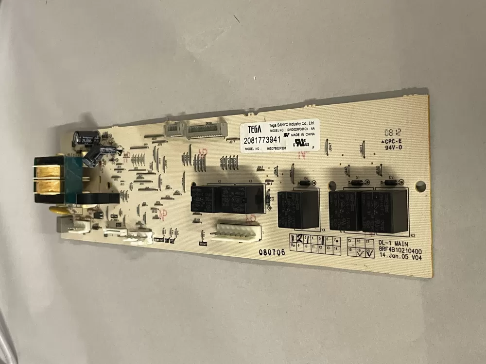 GE 165D7802P301  2081773941 Dishwasher Control Board