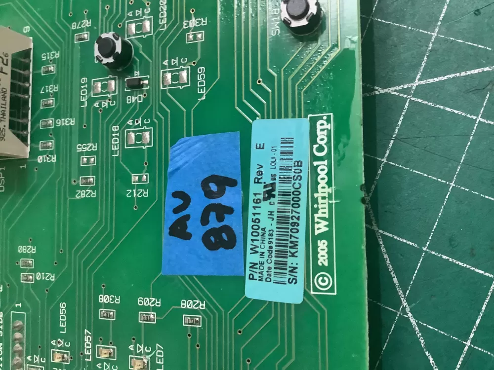 Whirlpool W10051161 Dryer User Interface Control Board AZ216160 | ARV879