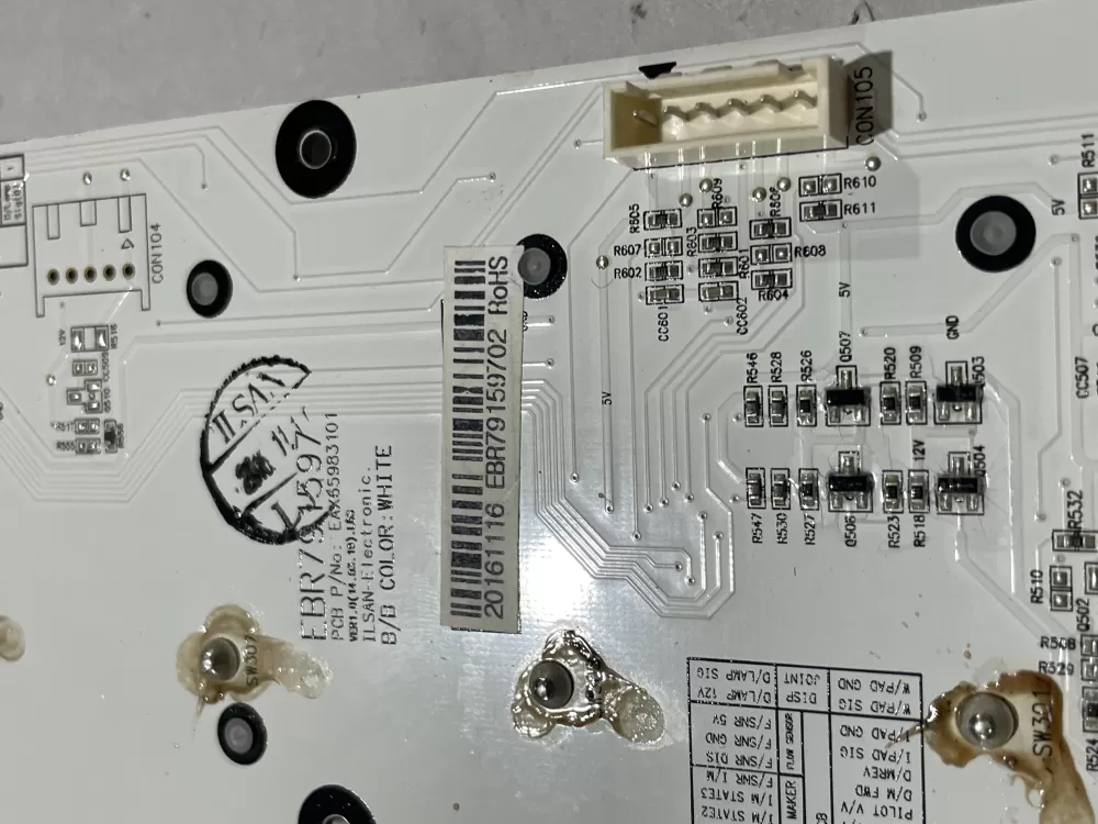 LG EBR79159702 KENMORE Refrigerator Control Board Dispenser AZ177964 | Wm2654