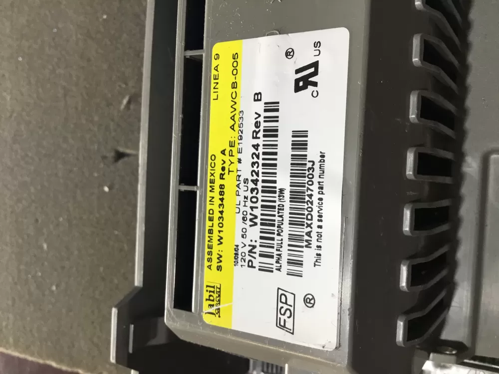 Whirlpool W10342324 Washer Control Board AZ74726 | NRV561