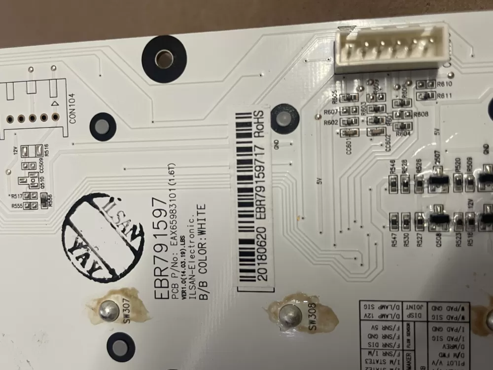 LG EBR79159717 Refrigerator Control Board Dispenser AZ96192 | Wm1907