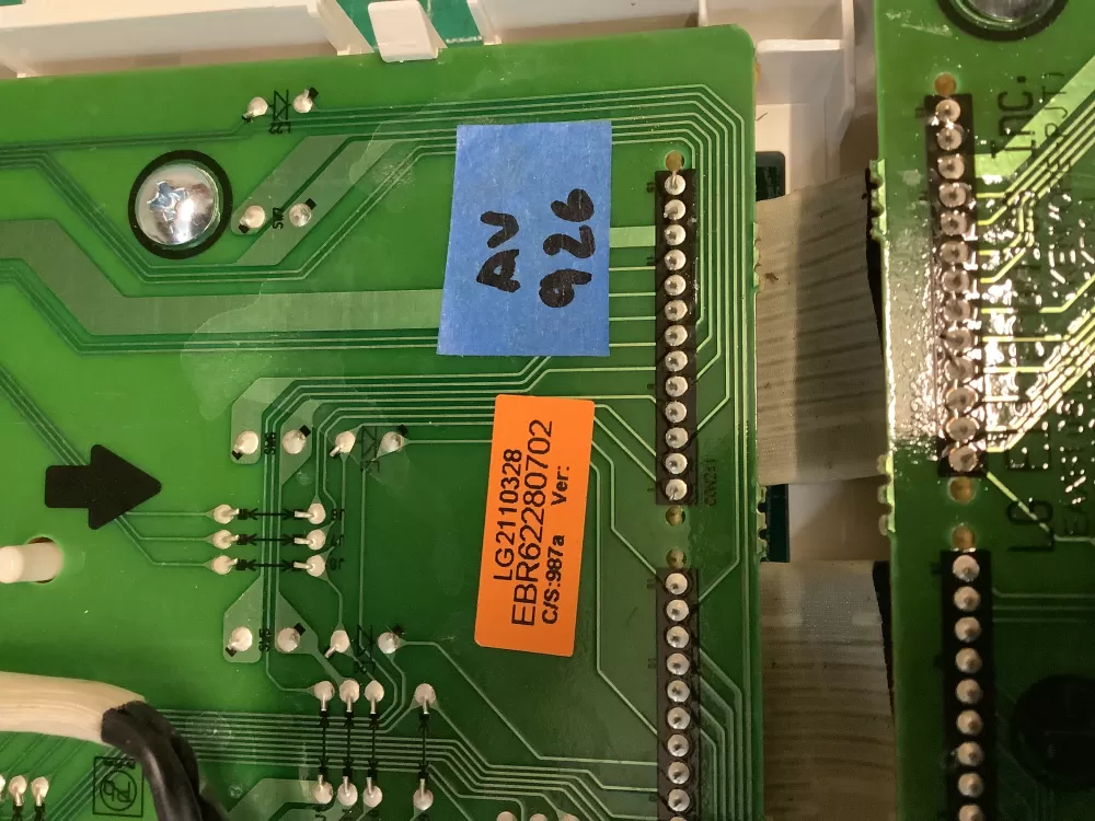 LG EBR62280702 Washer UI Display Control Board AZ213651 | ARV926
