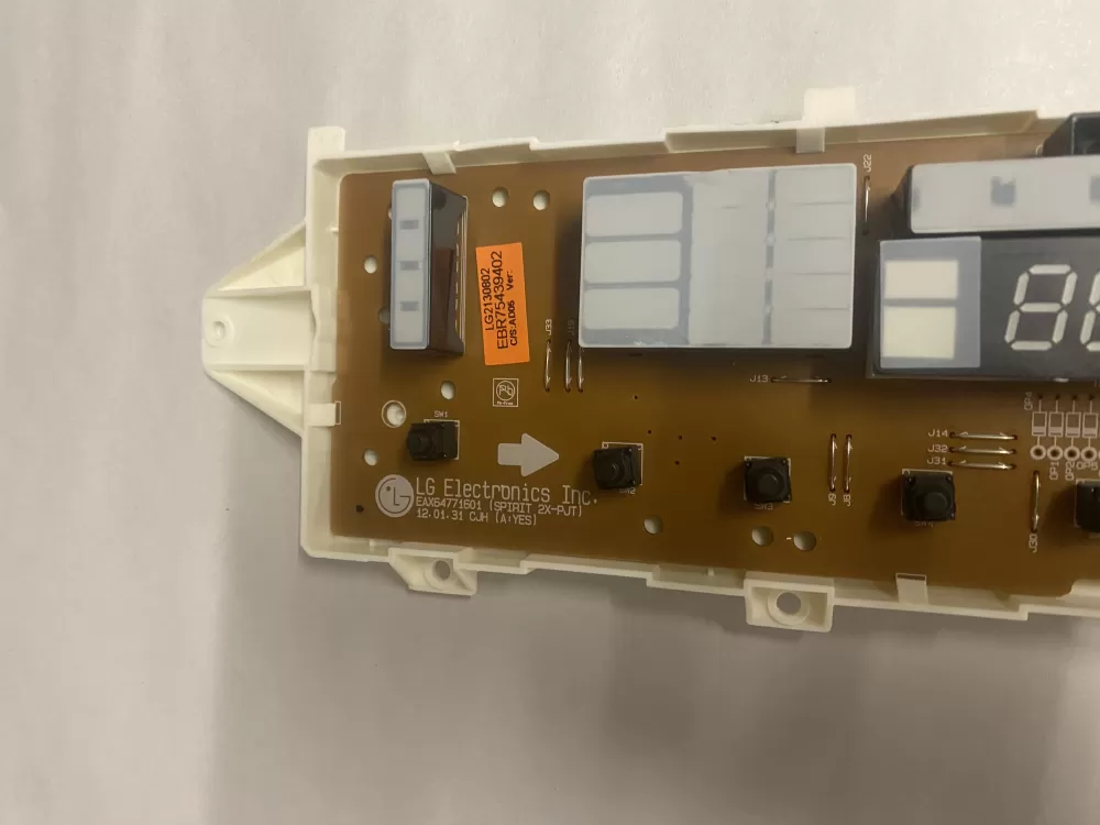 LG EBR75439402 Dryer UI Control Board PCB Assembly WAZ210516 | BK1681