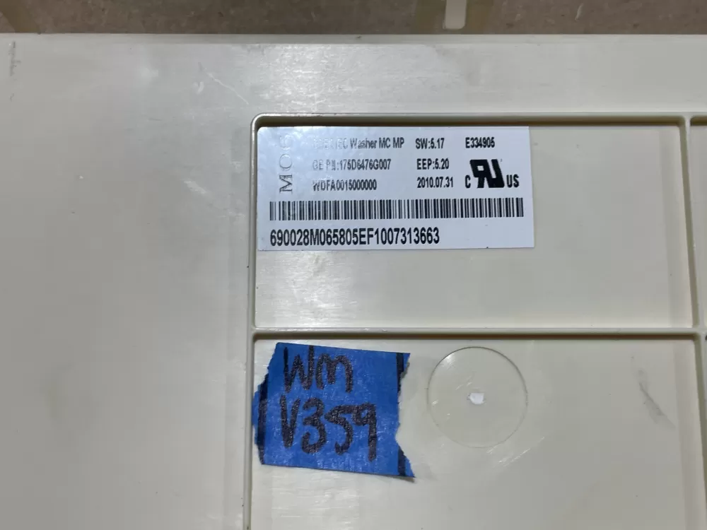 GE 175D6476G007 WH12X10483 AP4981001 Washer Control Board AZ85225 | Wmv359