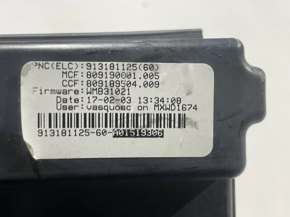 Electrolux A01519306 Frigidaire Washer Control Board AZ113274 | Wmv669