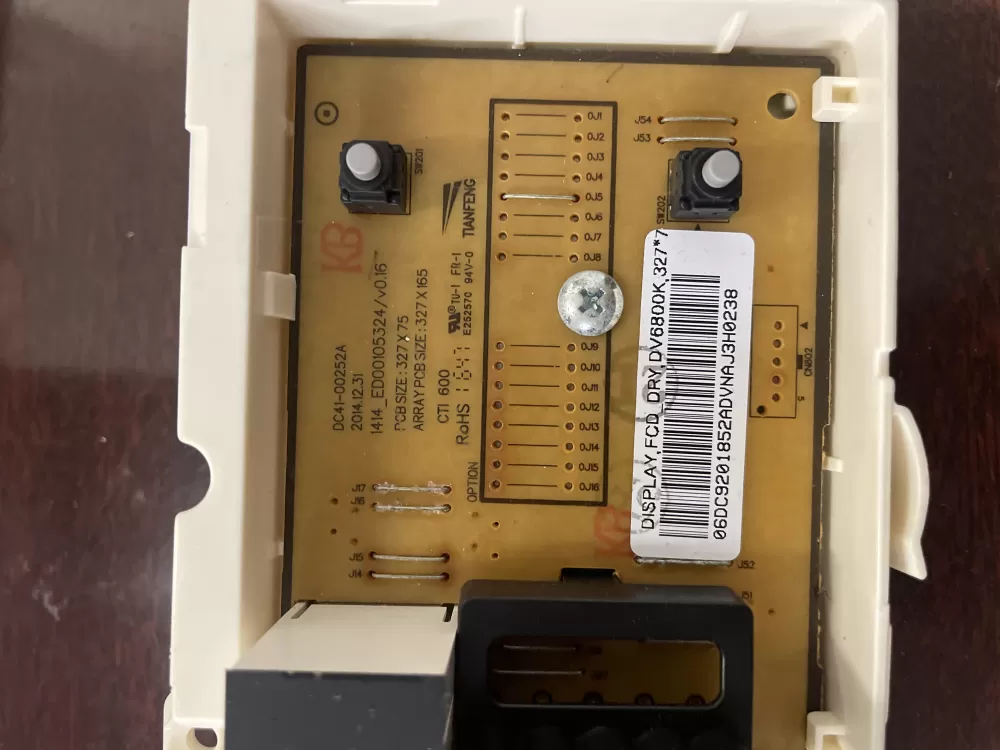 Samsung DC92-01852A DC94-06349A Dryer UI Control Board AZ39285 | KMV385