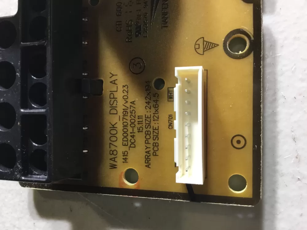 Samsung DC41 00257A Dryer Control Board AZ47531 | NR570