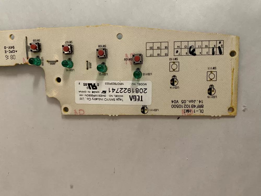 GE 165D7803P001 WD21X10378 Dishwasher Control Board AZ201615 | BK2363