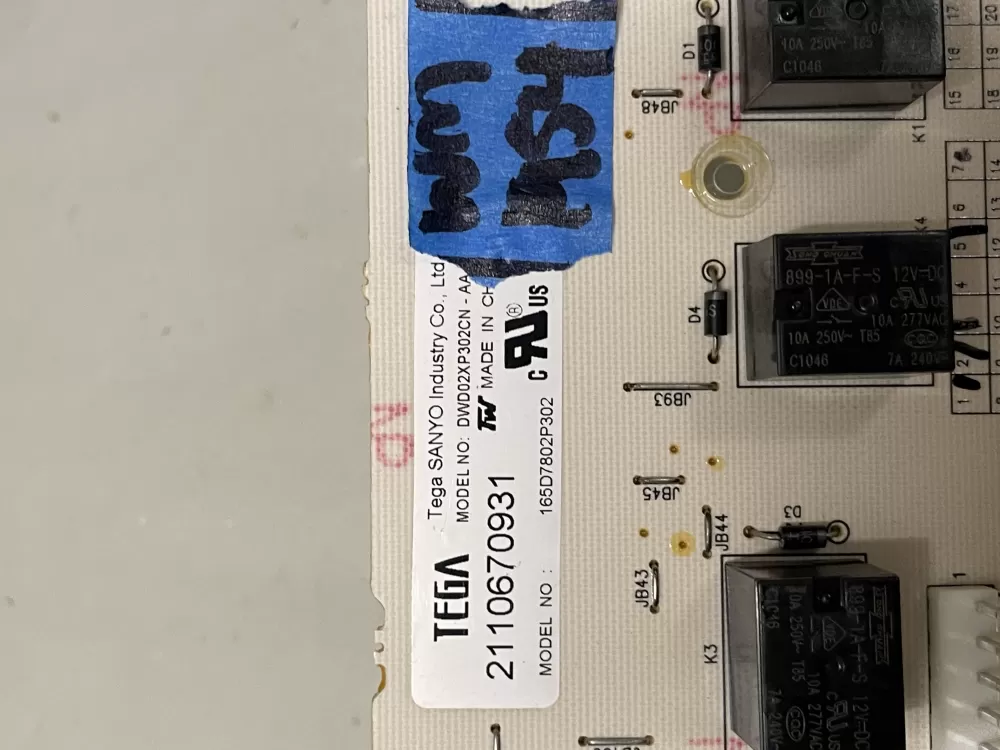 GE 165D7802P302 Dishwasher Control Board AZ55467 | Wm1954