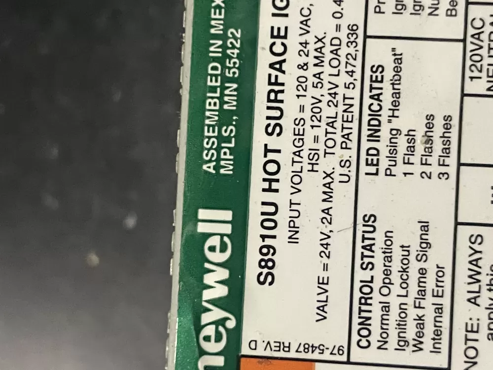 Honeywell S8910U Hot Surface Ignition Control Board AZ28695 | Wm300