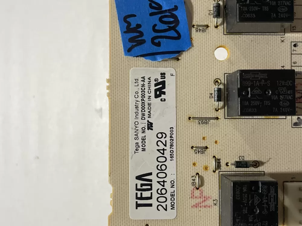 GE Power Dishwasher Control Board 165D7802P003 WD21X10247 AZ184224 | Wm2619