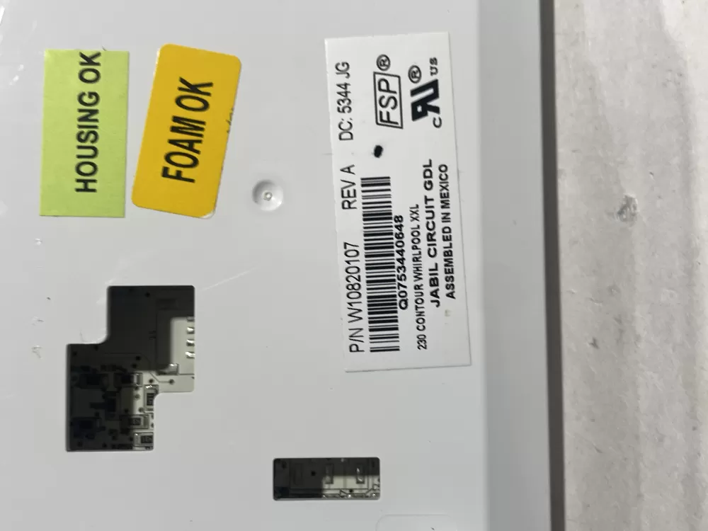 Whirlpool W10820107 Refrigerator Control Board Dispenser AZ183205 | Wm2700
