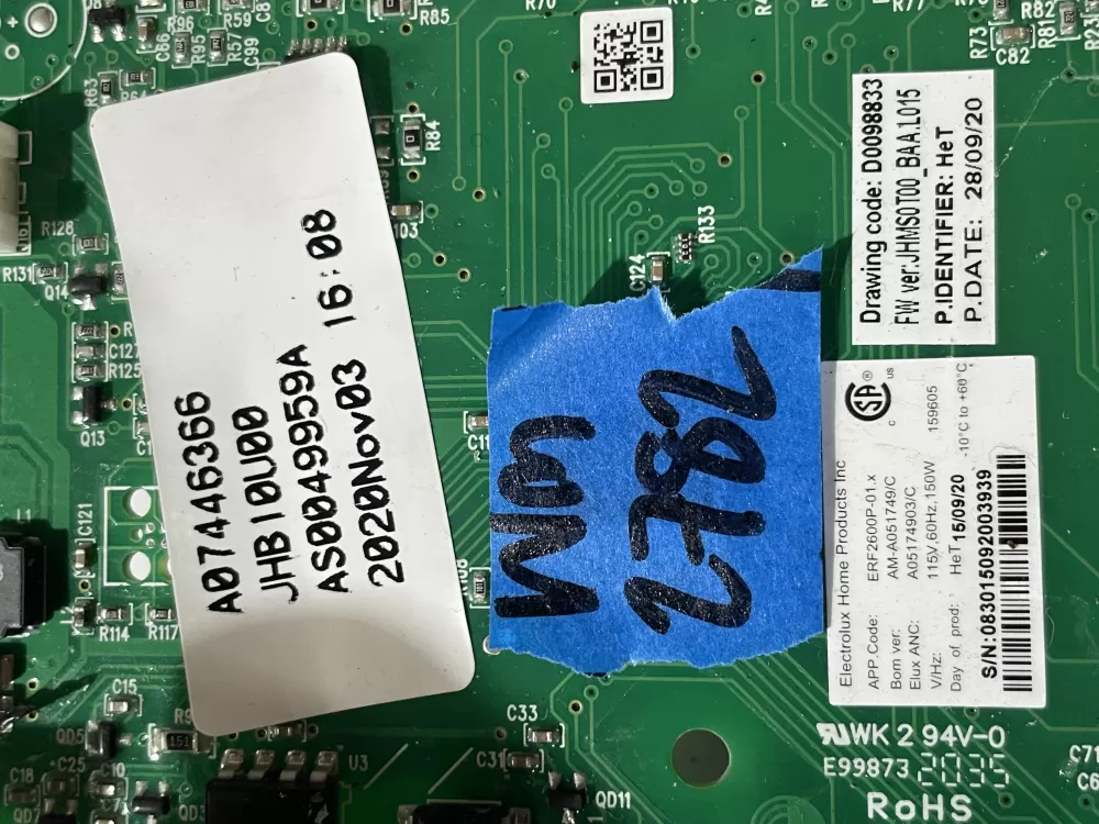 Frigidaire A05174903 D0098833 Refrigerator Control Board AZ199902 | Wm2782