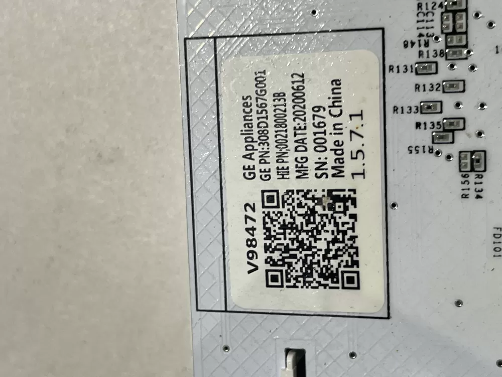 GE 308D1567G001 WH22X31164 Washer Control Board User Interface AZ185845 | Wm2724