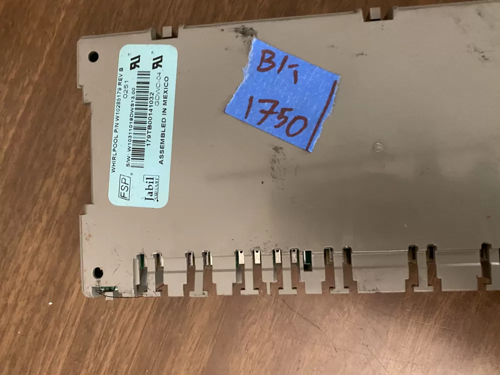 Whirlpool Maytag KitchenAid Kenmore Dishwasher Control Board AZ43965 | BK1750