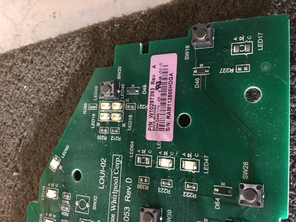 Whirlpool W10298626 W10297393 Dryer Control Board AZ110166 | NR546