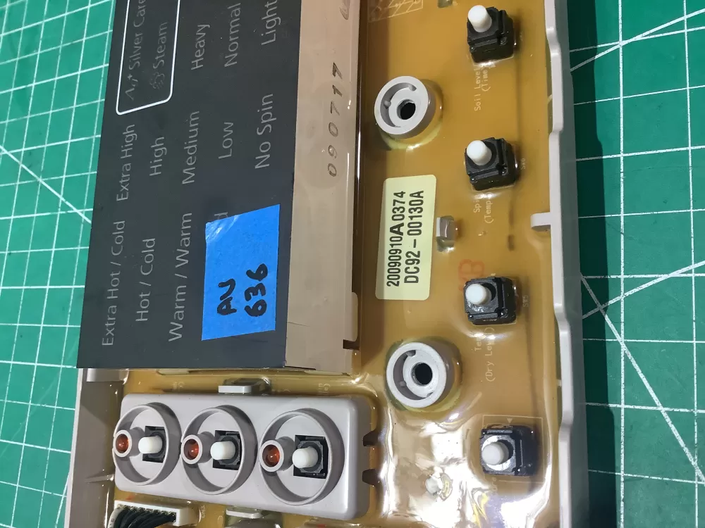 Samsung DC92-00130A DC92-00125A Washer UI Control Board AZ187932 | AV636