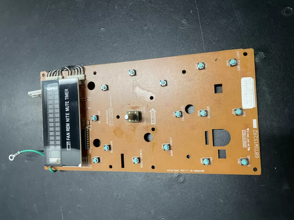 GE  LG 6871W1S292 Microwave Control Board User Interface