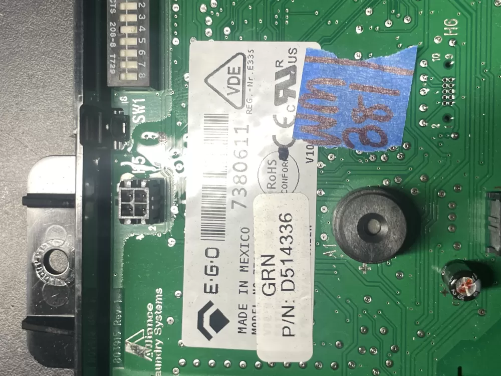 Speed Queen Dryer Main Control Board Assembly 7718003800 D514336 AZ36494 | Wm381