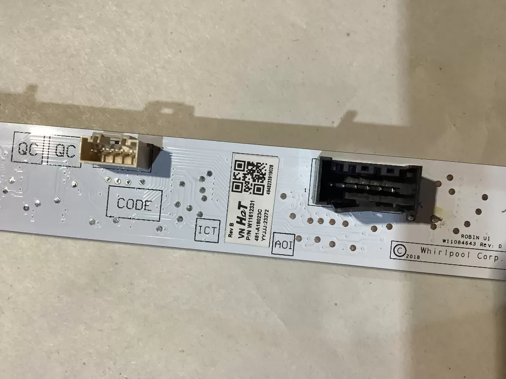 Whirlpool W11612331 Washer Touch Sensor Control Board AZ147122 | BG2474