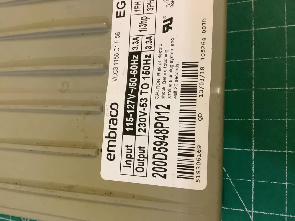 GE 200D5948P012 Refrigerator Control Board Inverter AZ195952 | NR582