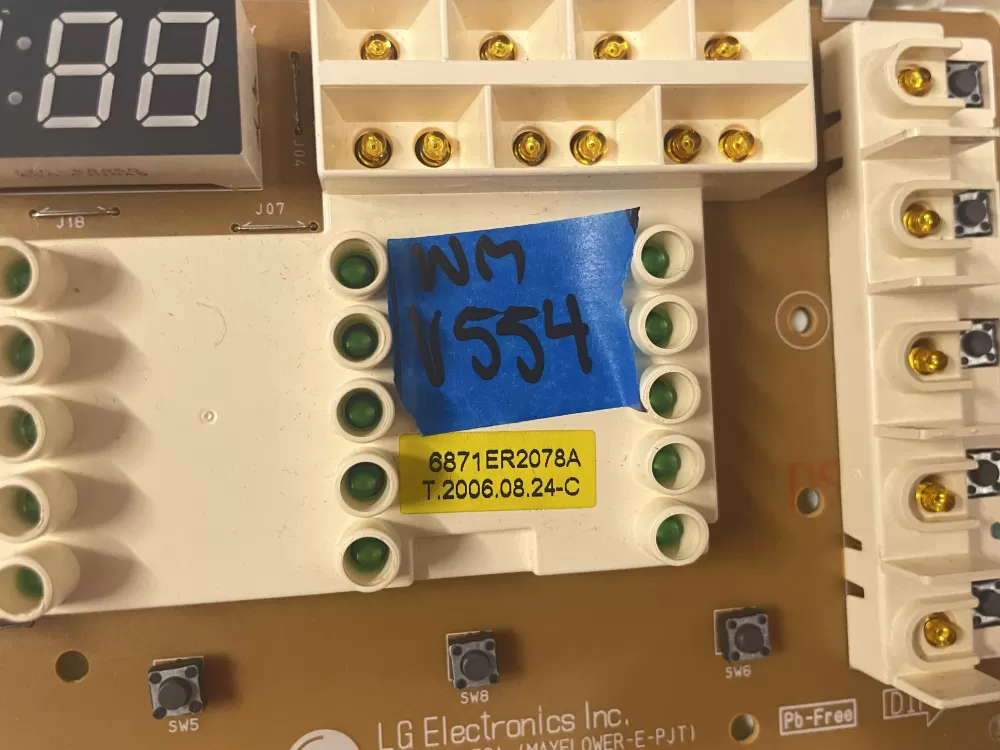 LG 6870EC9259A 6871ER2078A Washer Control Board AZ218227 | Wmv554