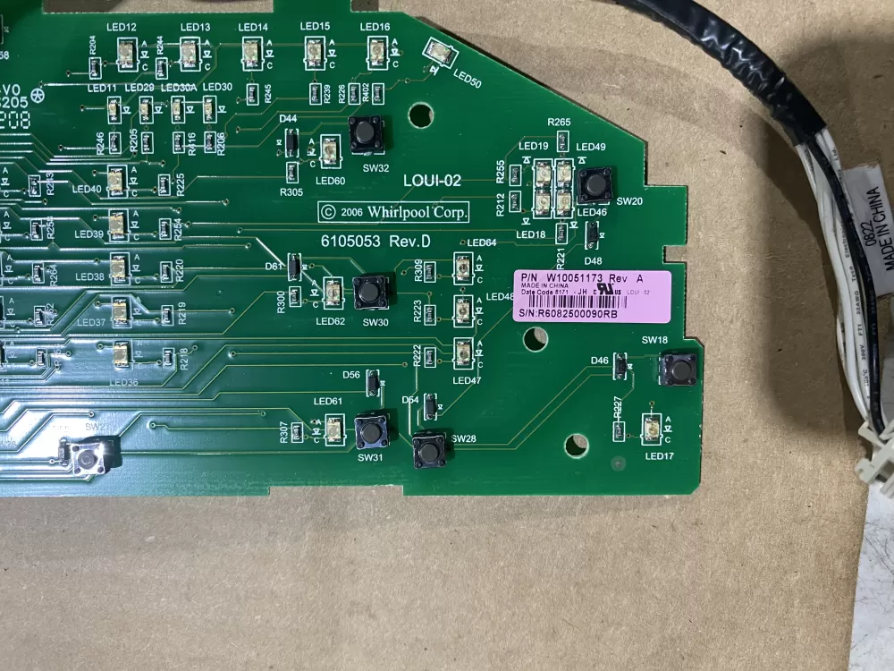 Whirlpool W10051173 Washer Control Board AZ68435 | BK1801