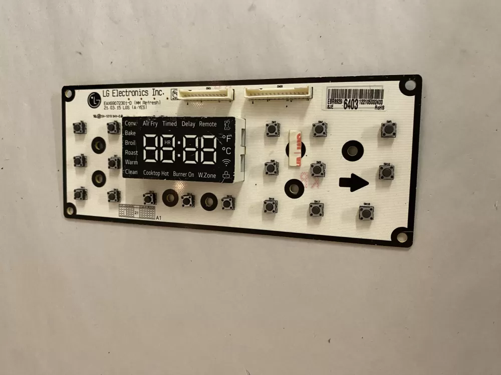 LG EBR89296403 Range UI Display Control Board