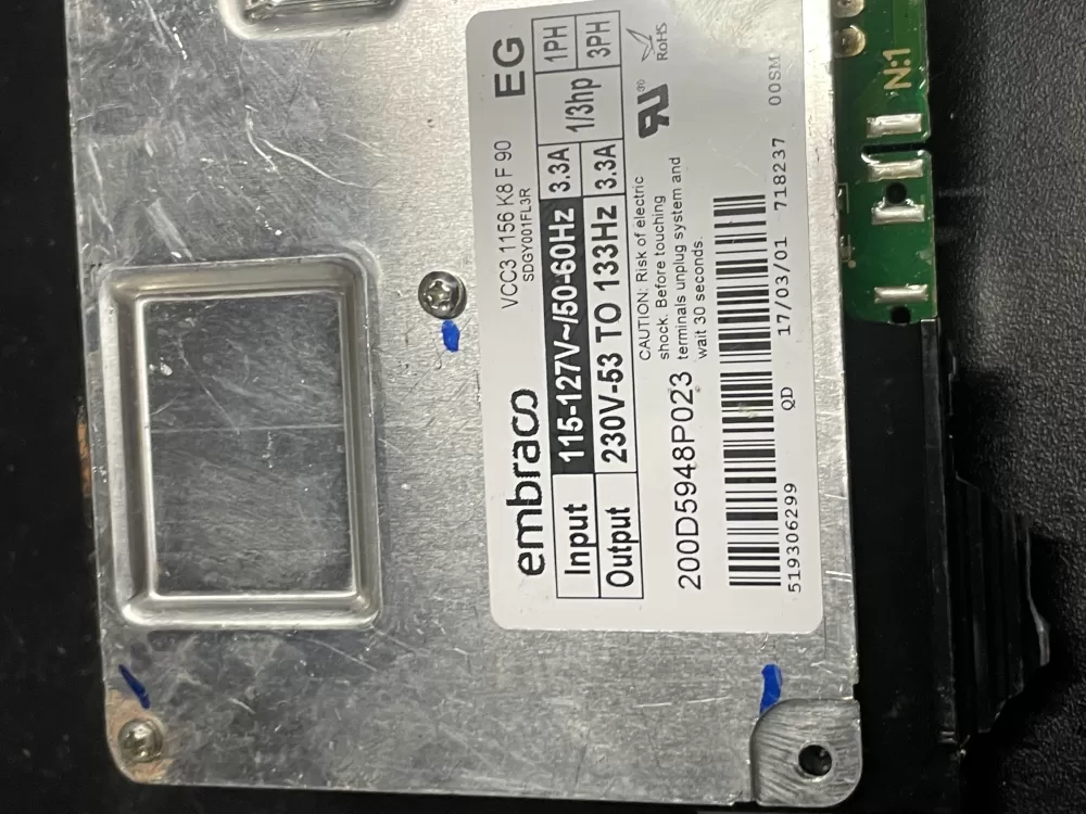 GE 200D5948P023 Refrigerator Inverter Control Board Wr87x29409 AZ19979 | WM795