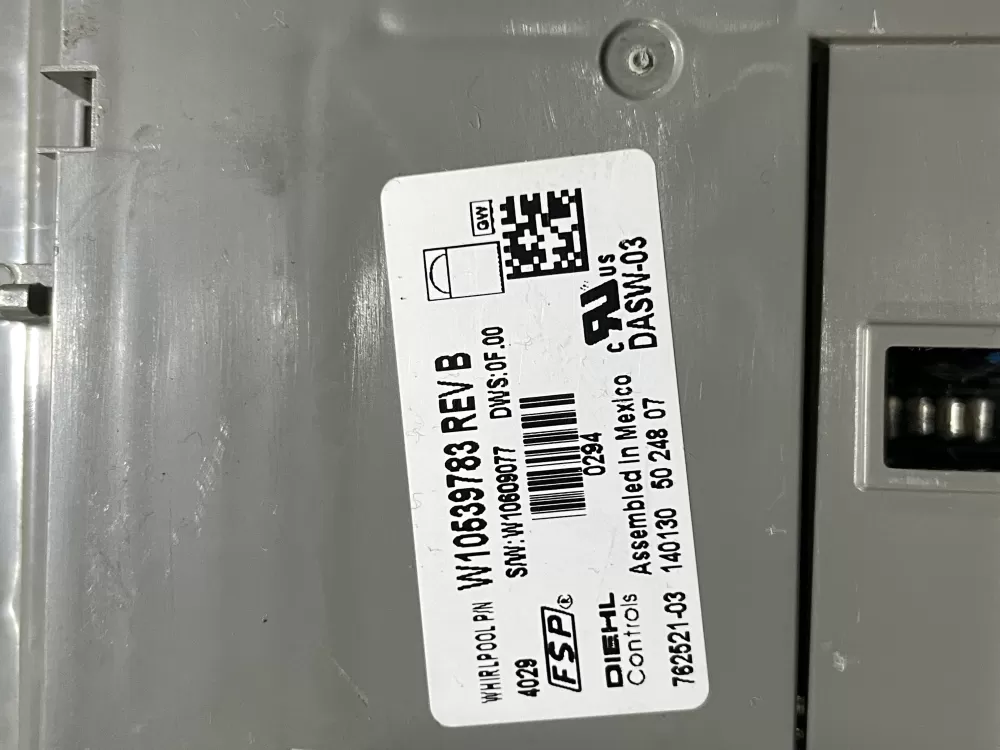 Whirlpool W10539783 W10597045 Dishwasher Control Board AZ112469 | Wm567