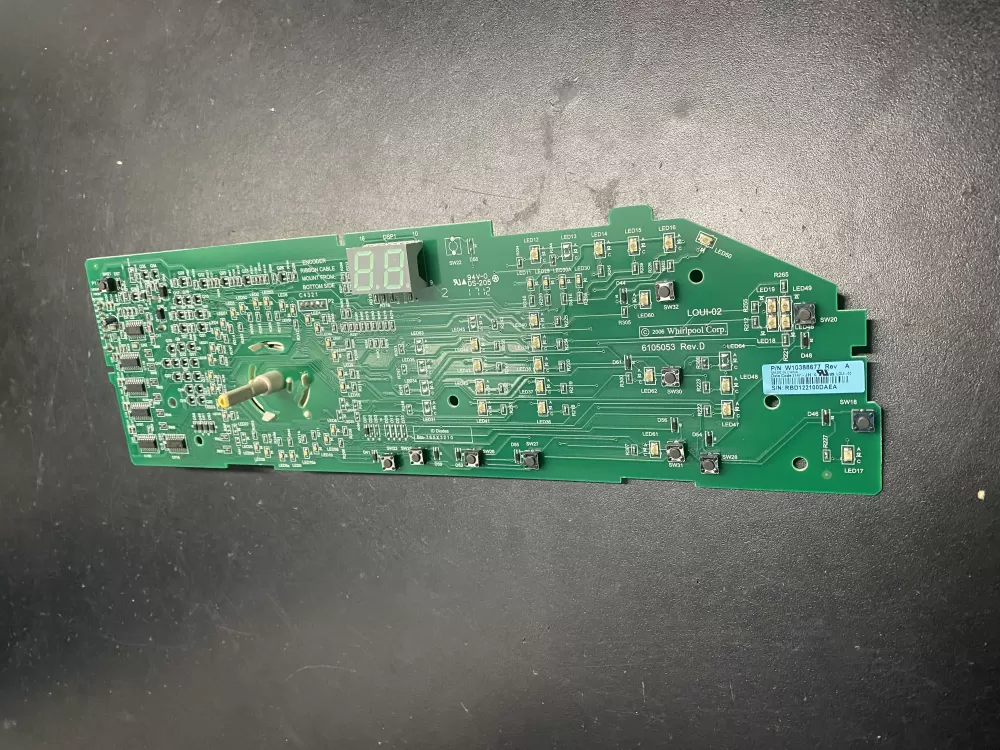 Whirlpool W10388677 Dryer Control Board Interface