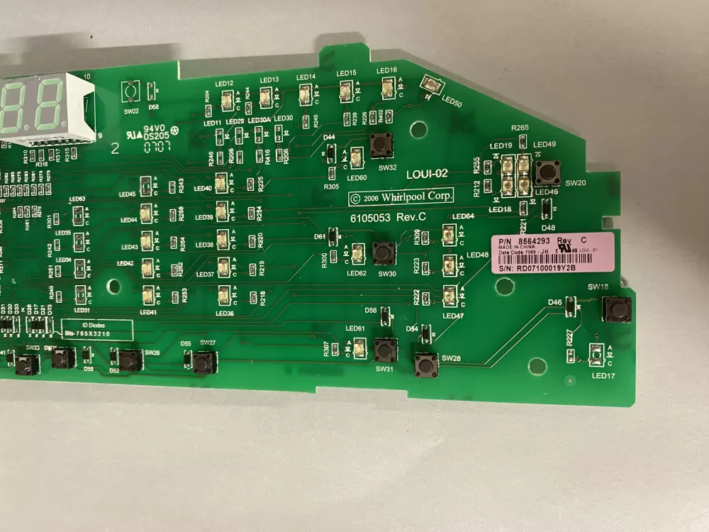 Whirlpool 8564293 8563974 Dryer Control Board AZ219783 | BK982
