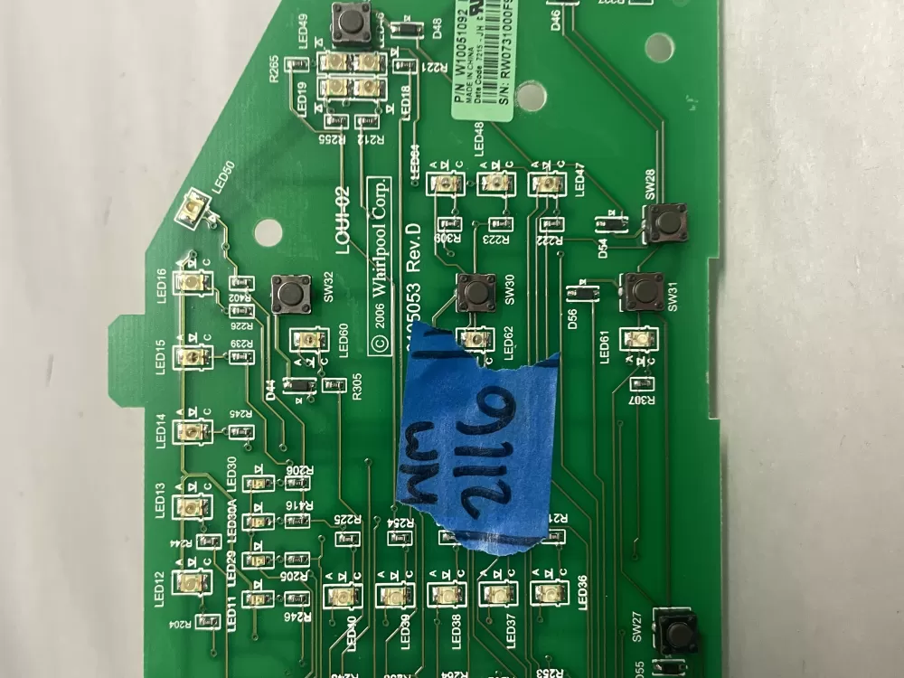 Whirlpool Maytag AP6014796 W10051092 Washer Control Board AZ209684 | Wm2116