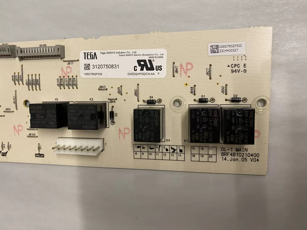 GE 165D7802P302 Dishwasher Control Board AZ212080 | BK1793