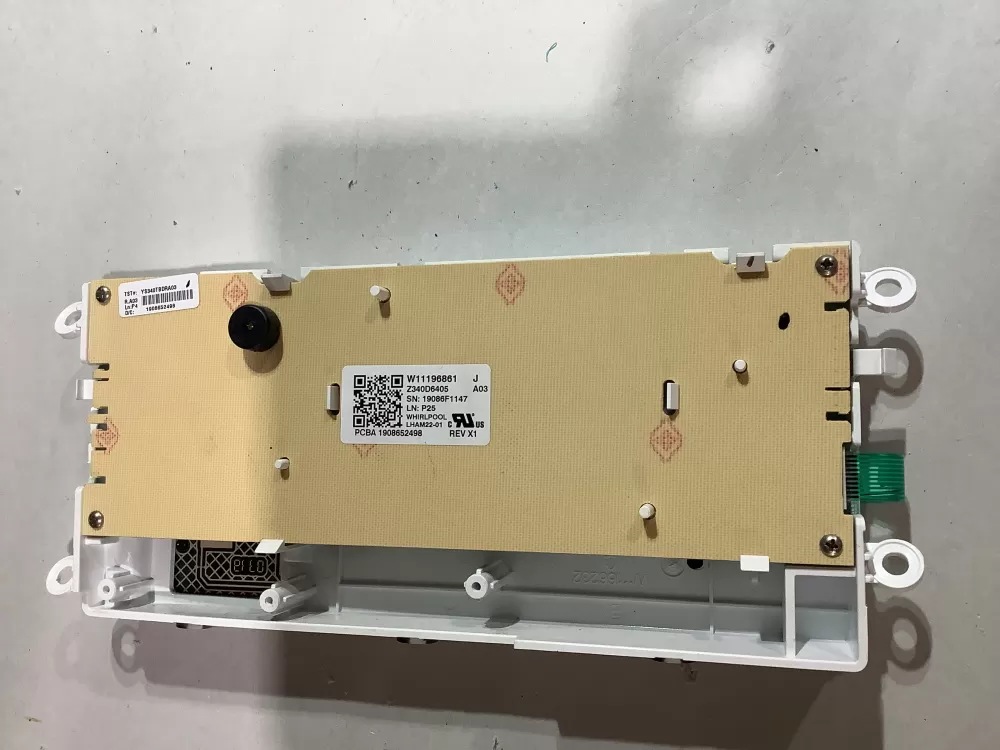 Whirlpool  Maytag W11196861  1925350087 Dryer Control Panel
