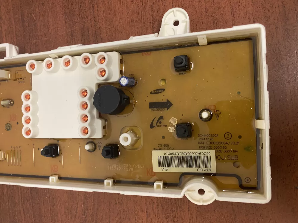 Samsung DC94 05360A Washer Control Board AZ48924 | BKV449