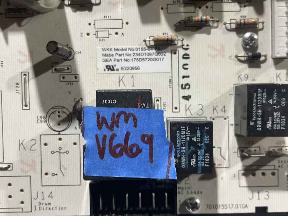 GE 175D5720G017 WE4M511 PD00024349 WE4M512 Dryer Control Board AZ113183 | Wmv669